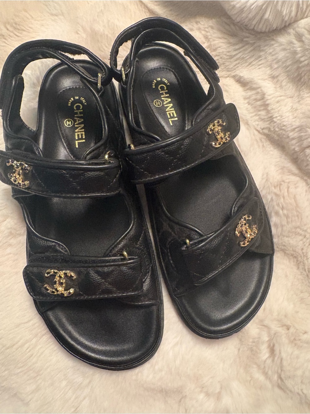Designer style Black with Gold-Accent Sport Sandals